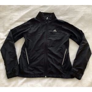 Adidas Track Jacket Windbreaker Black White Stripes Reflective Small Size 6